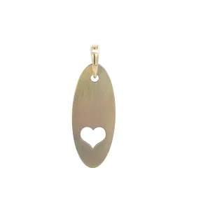10K Brushed Gold Heart Cut-out Pendant
