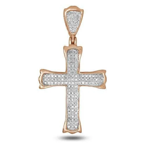 10KR 0.35CTW DIAMOND CROSS PENDANT