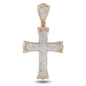 10KR 0.35CTW DIAMOND CROSS PENDANT