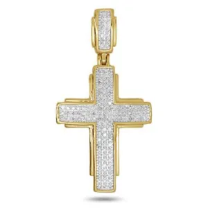 10KY 0.25CTW DIAMOND CROSS PENDANT