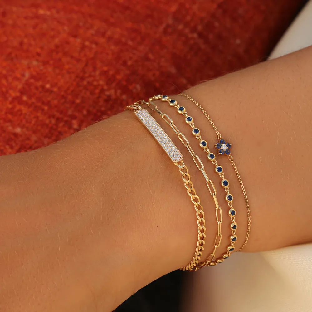 14k Bezel Set Sapphire Tennis Bracelet