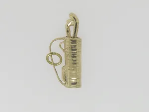 14K Yellow Gold Golf Bag with Clubs that Move Within Bag Pendant(Estate Jewelry)