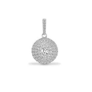 18ct White 0.73ct Dia Looped Bale Cluster Pendant