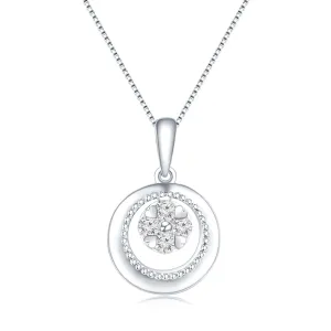 18K White Gold Diamond Pendant