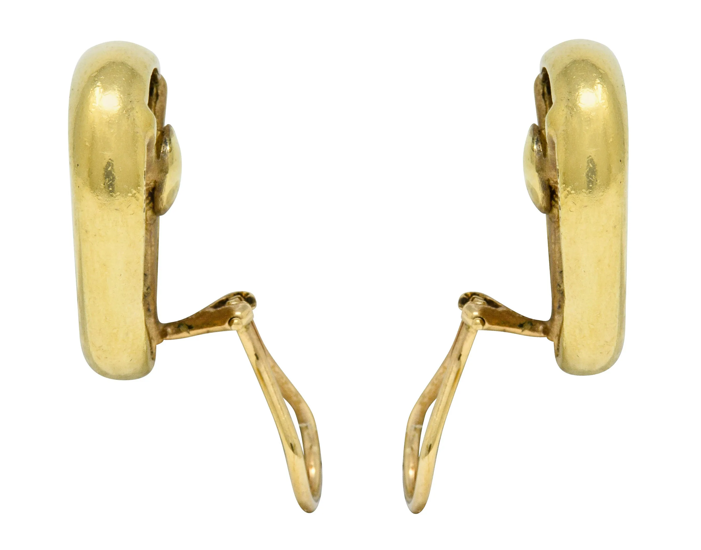1989 Angela Cummings Vintage 18 Karat Gold Ear-Clip Earrings