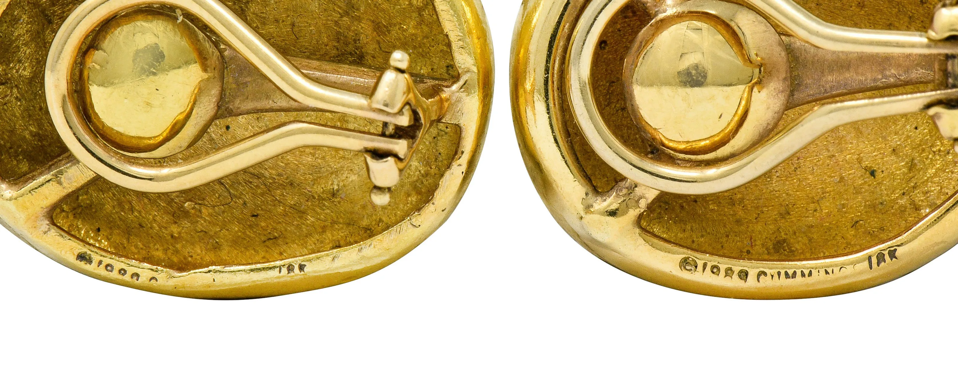 1989 Angela Cummings Vintage 18 Karat Gold Ear-Clip Earrings