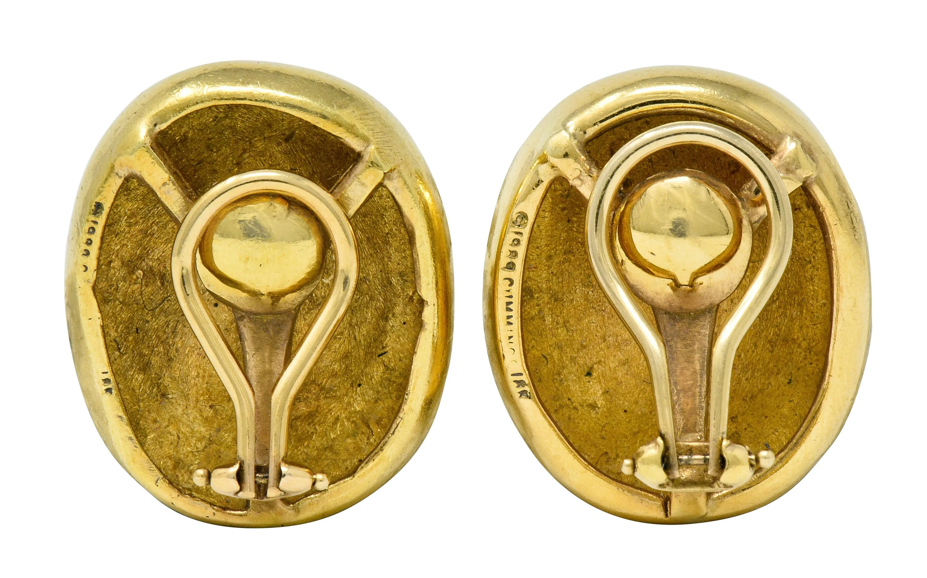 1989 Angela Cummings Vintage 18 Karat Gold Ear-Clip Earrings