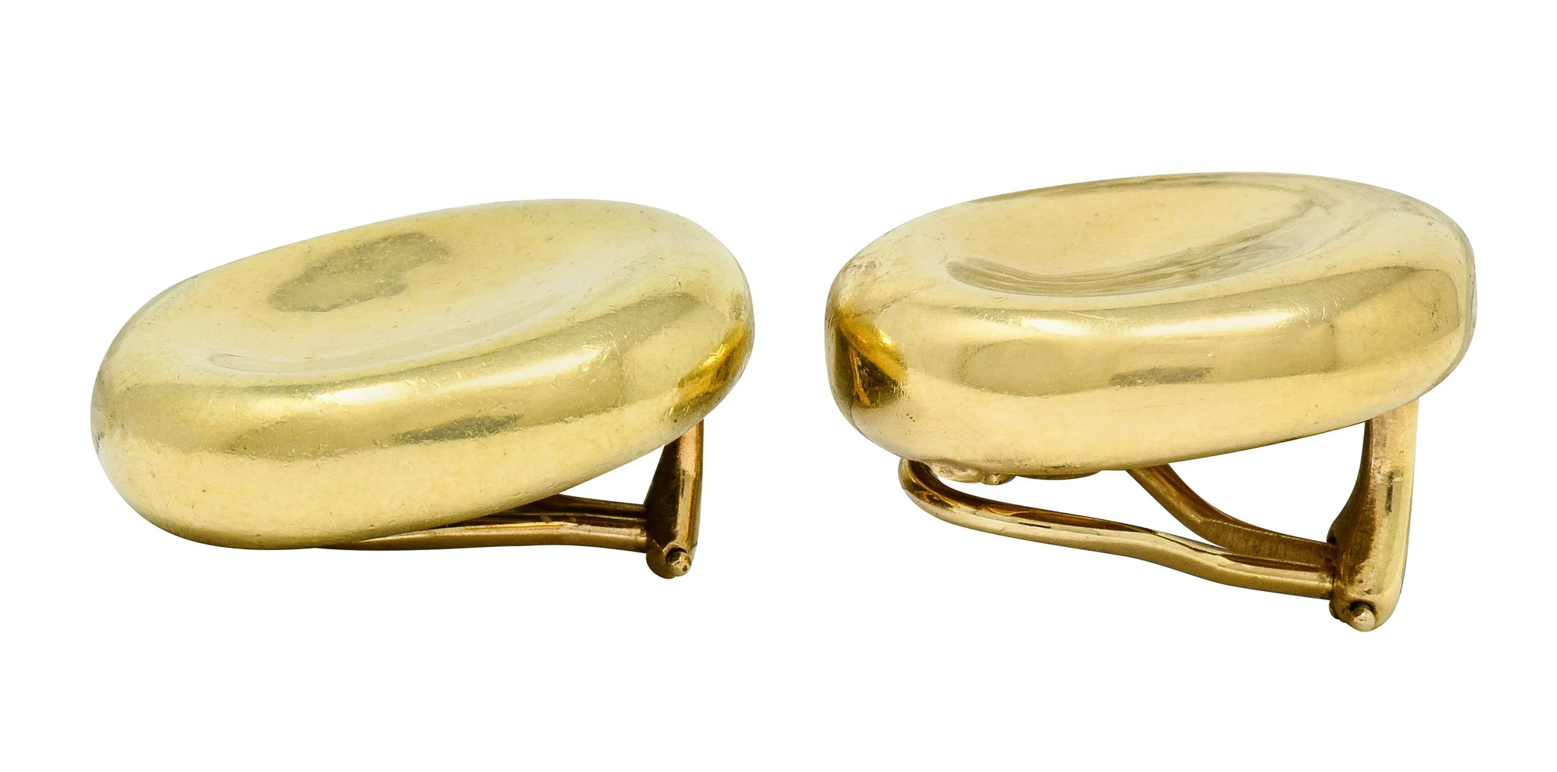 1989 Angela Cummings Vintage 18 Karat Gold Ear-Clip Earrings