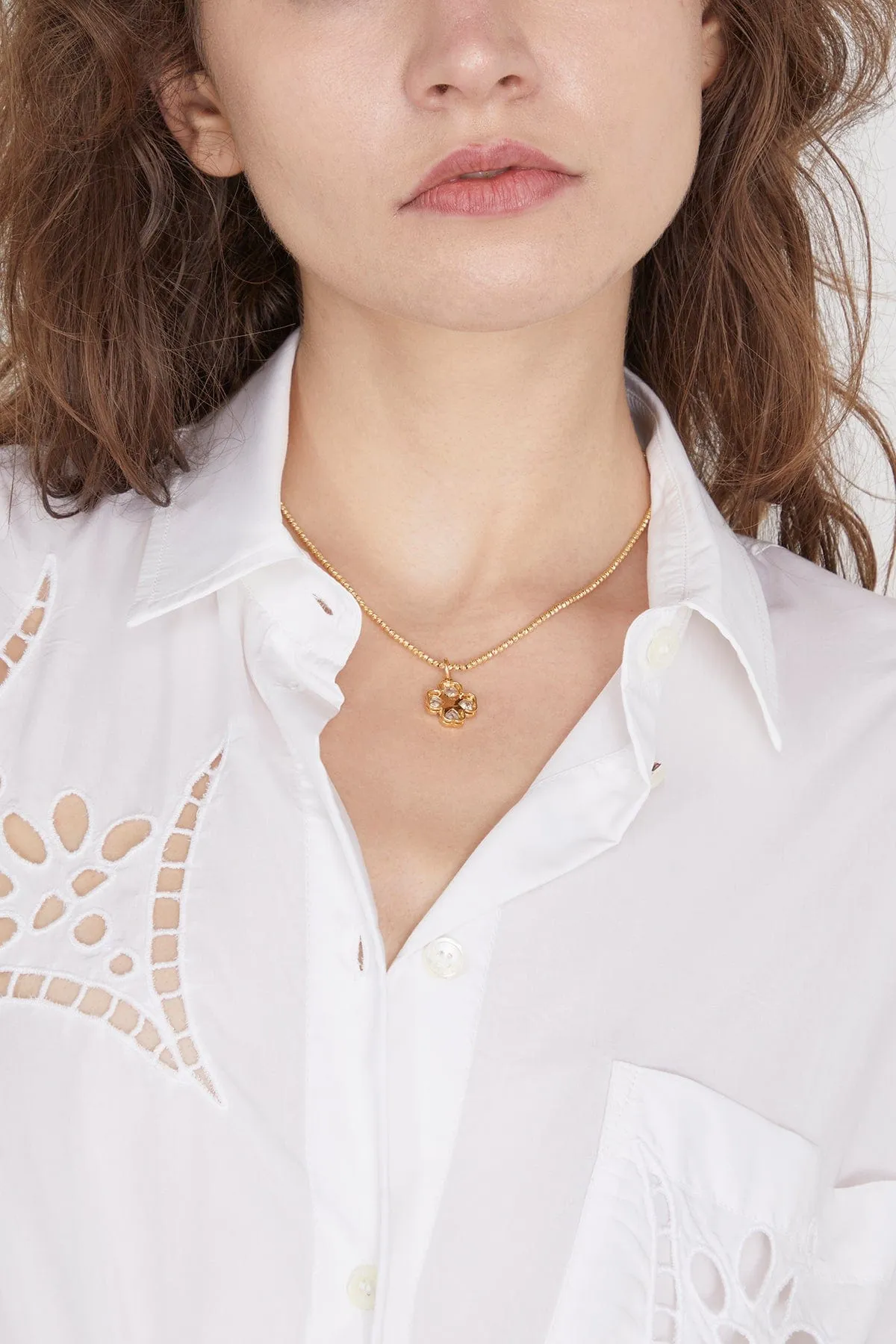 Blue Topaz Clover Pendant in 14k Yellow Gold