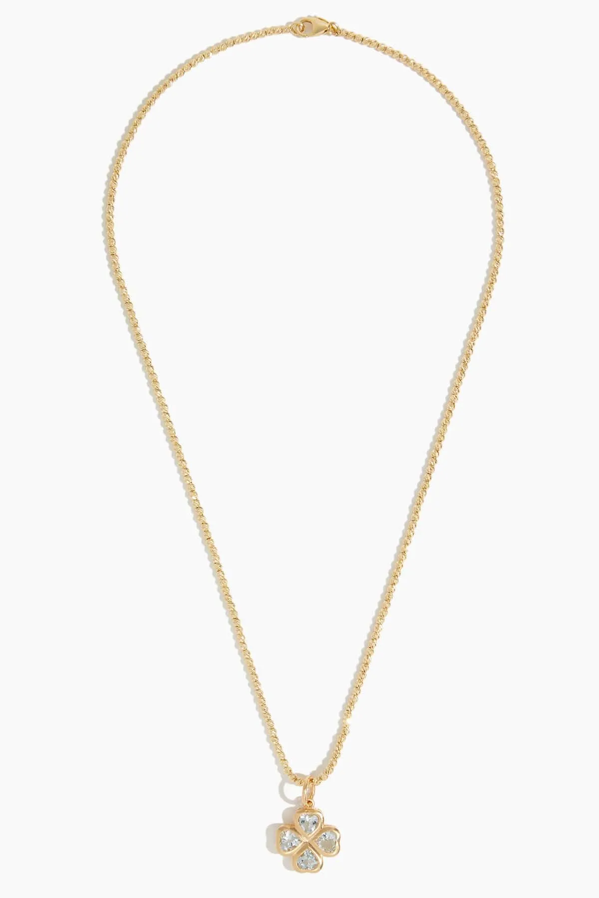 Blue Topaz Clover Pendant in 14k Yellow Gold