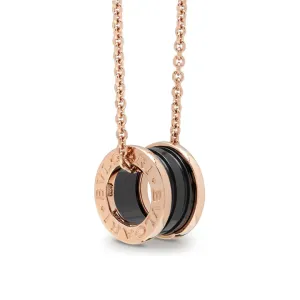 BVLGARI B-zero Rose Gold And Ceramic Pendant Model Number 358050