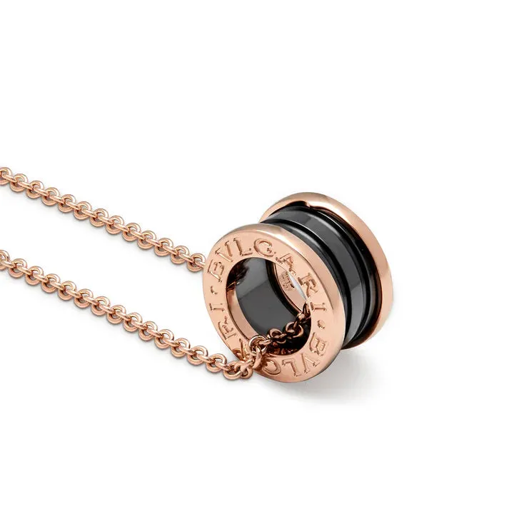 BVLGARI B-zero Rose Gold And Ceramic Pendant Model Number 358050