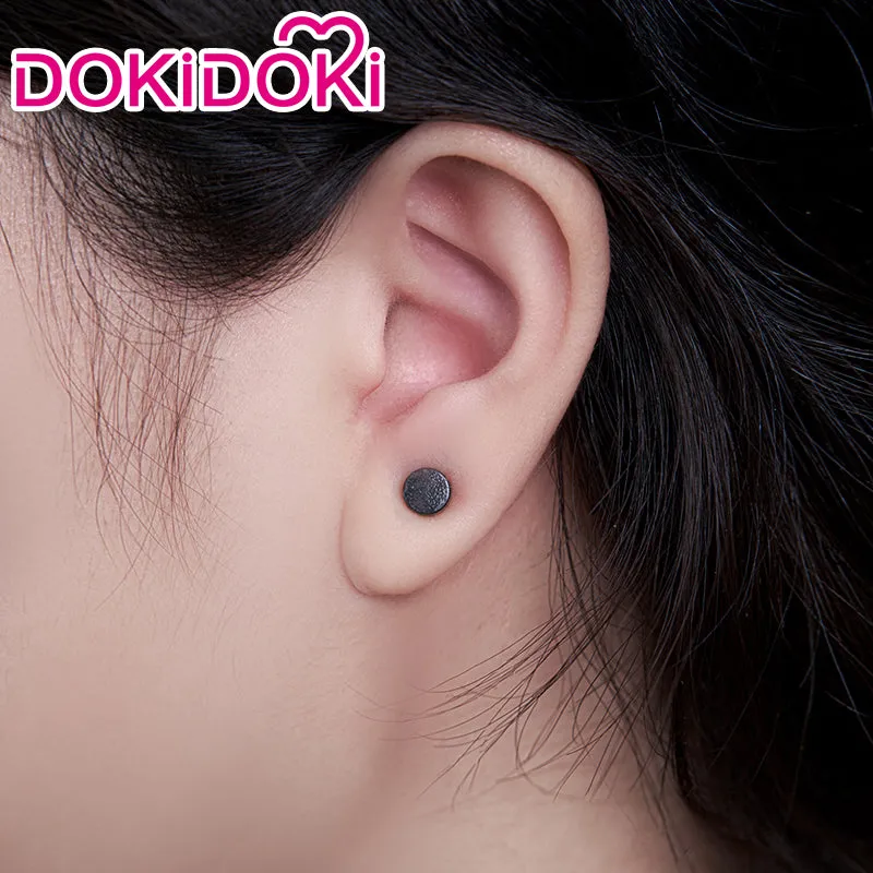 Dokidoki Mange Anime Cosplay  Wig Men Halloween Short Dark Blue /Earring