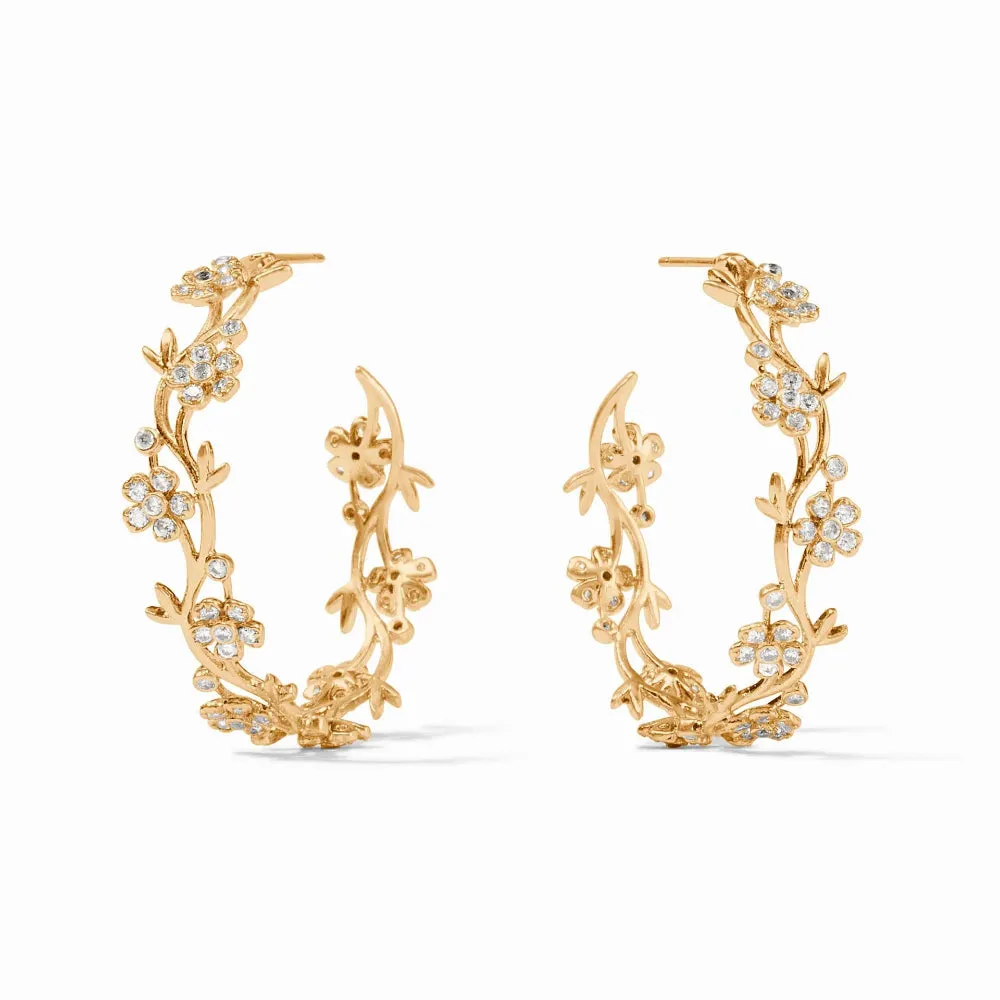 Large Julie Vos Laurel Hoop Earrings in High-Quality Gold Finish