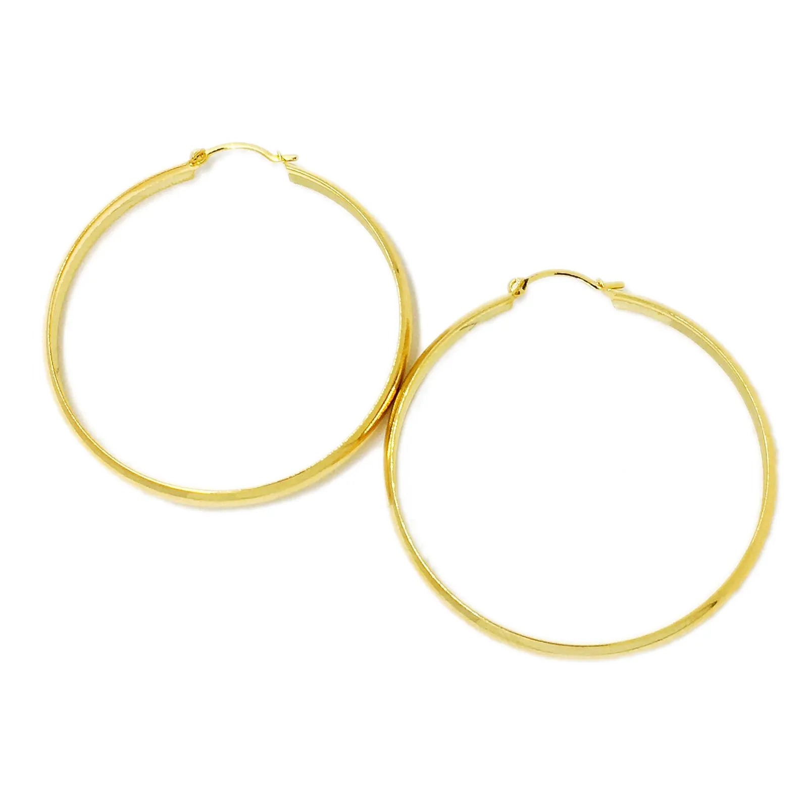 Light 18k Gold Filled Hoop Earrings 50mm Diameter