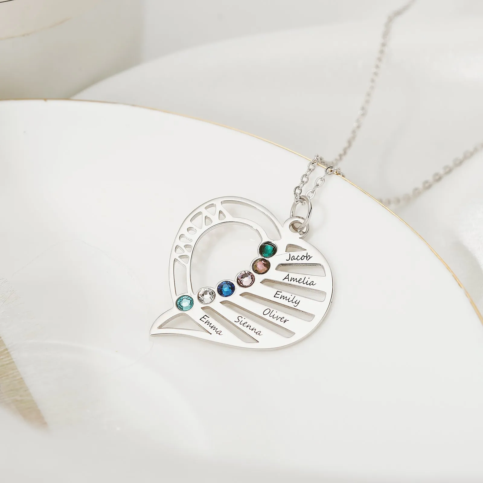 Multi-name Heart Necklace