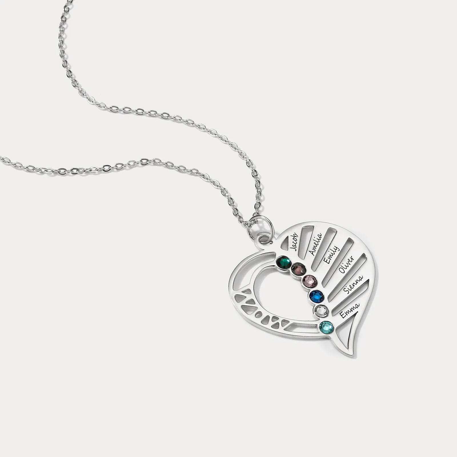 Multi-name Heart Necklace