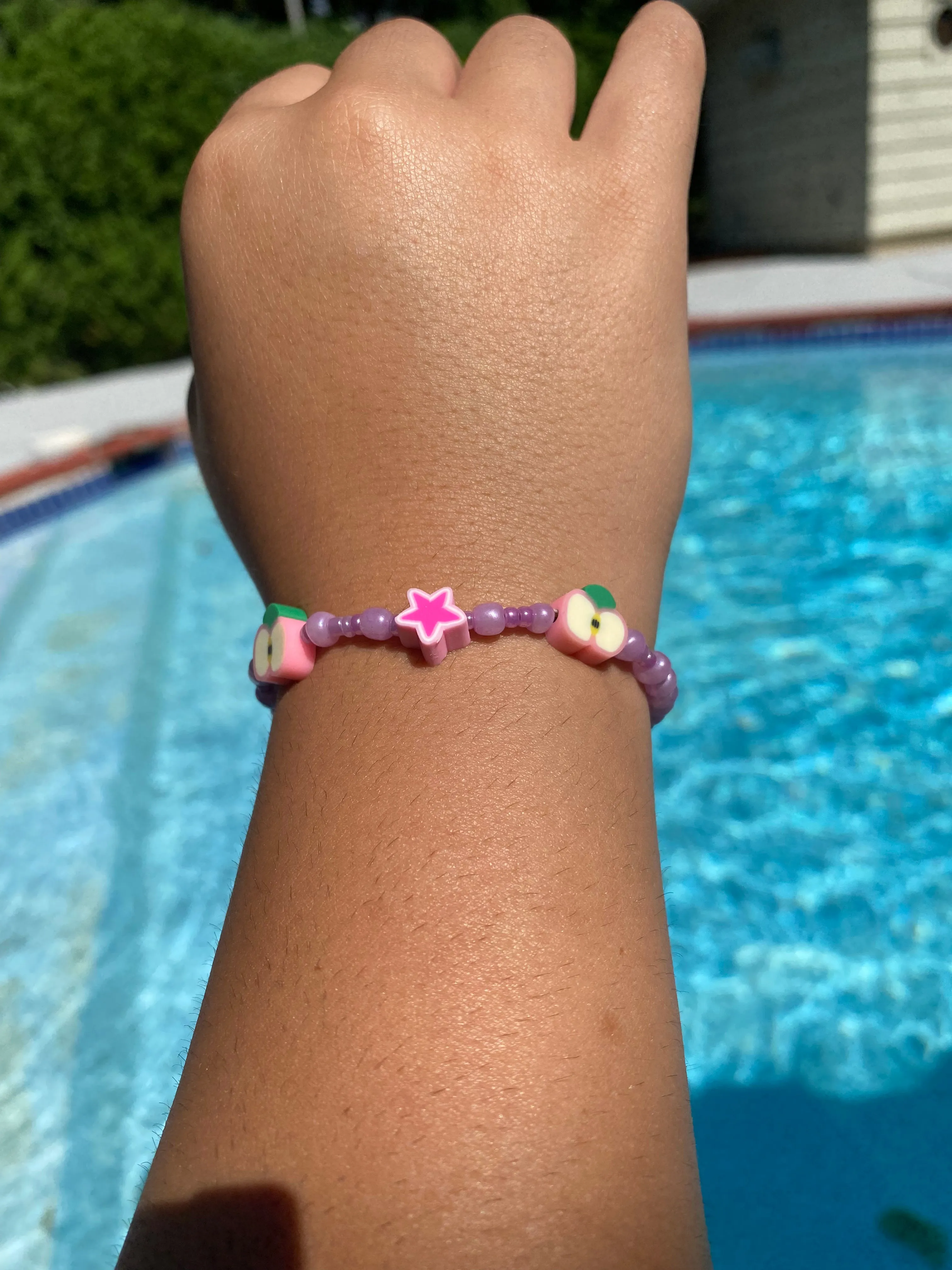 Pink Apple Beaded Bracelet