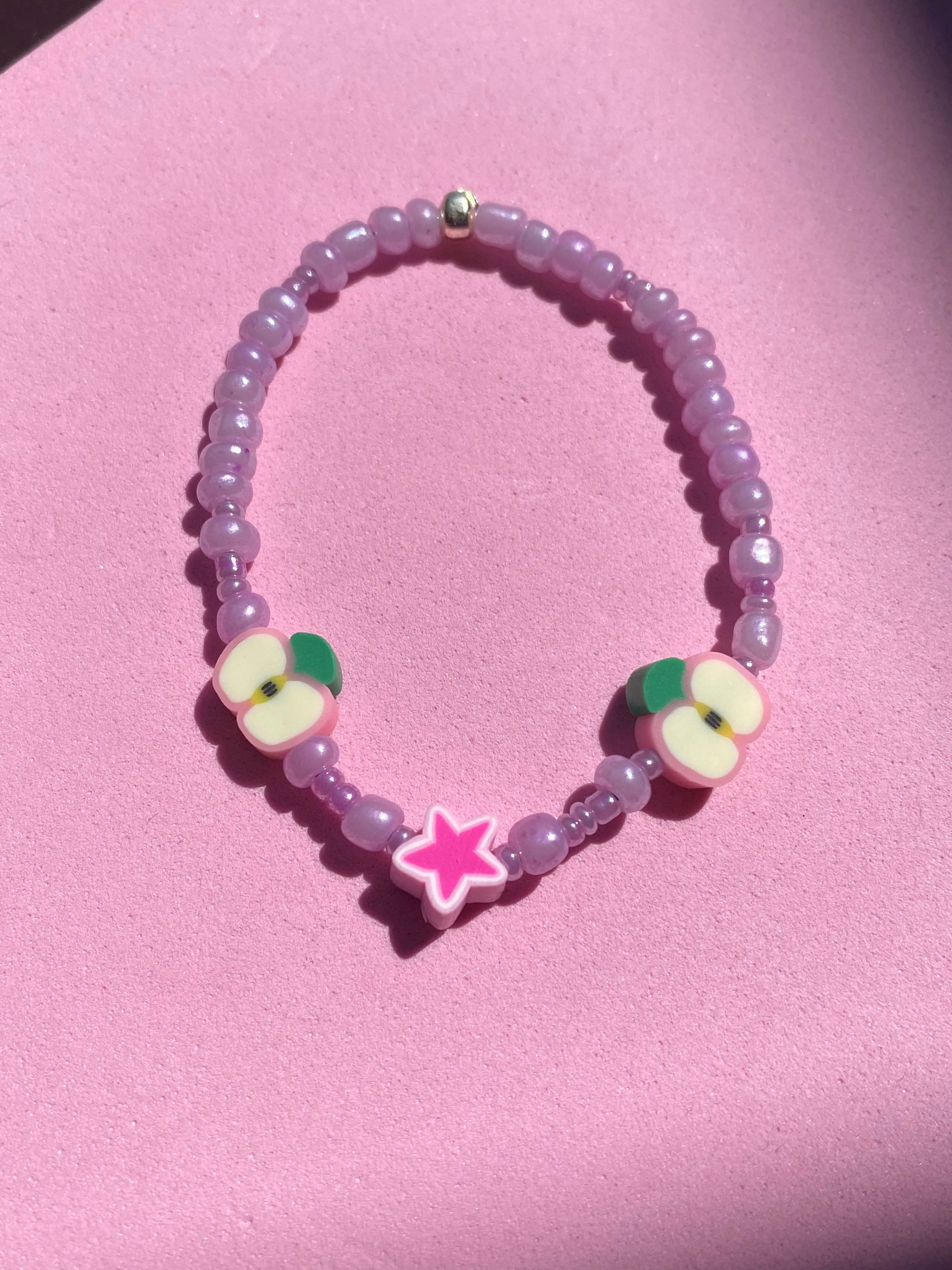 Pink Apple Beaded Bracelet