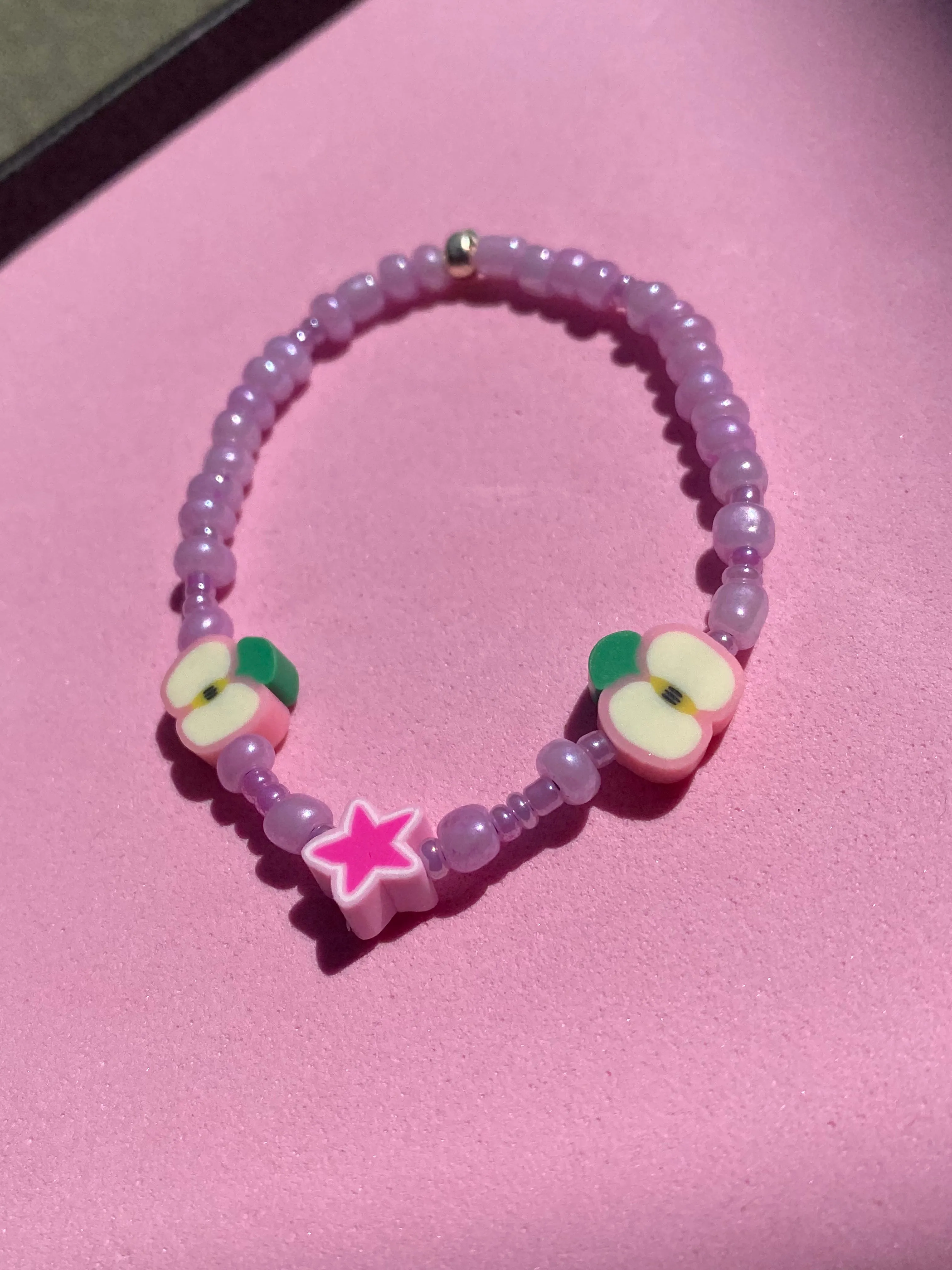 Pink Apple Beaded Bracelet
