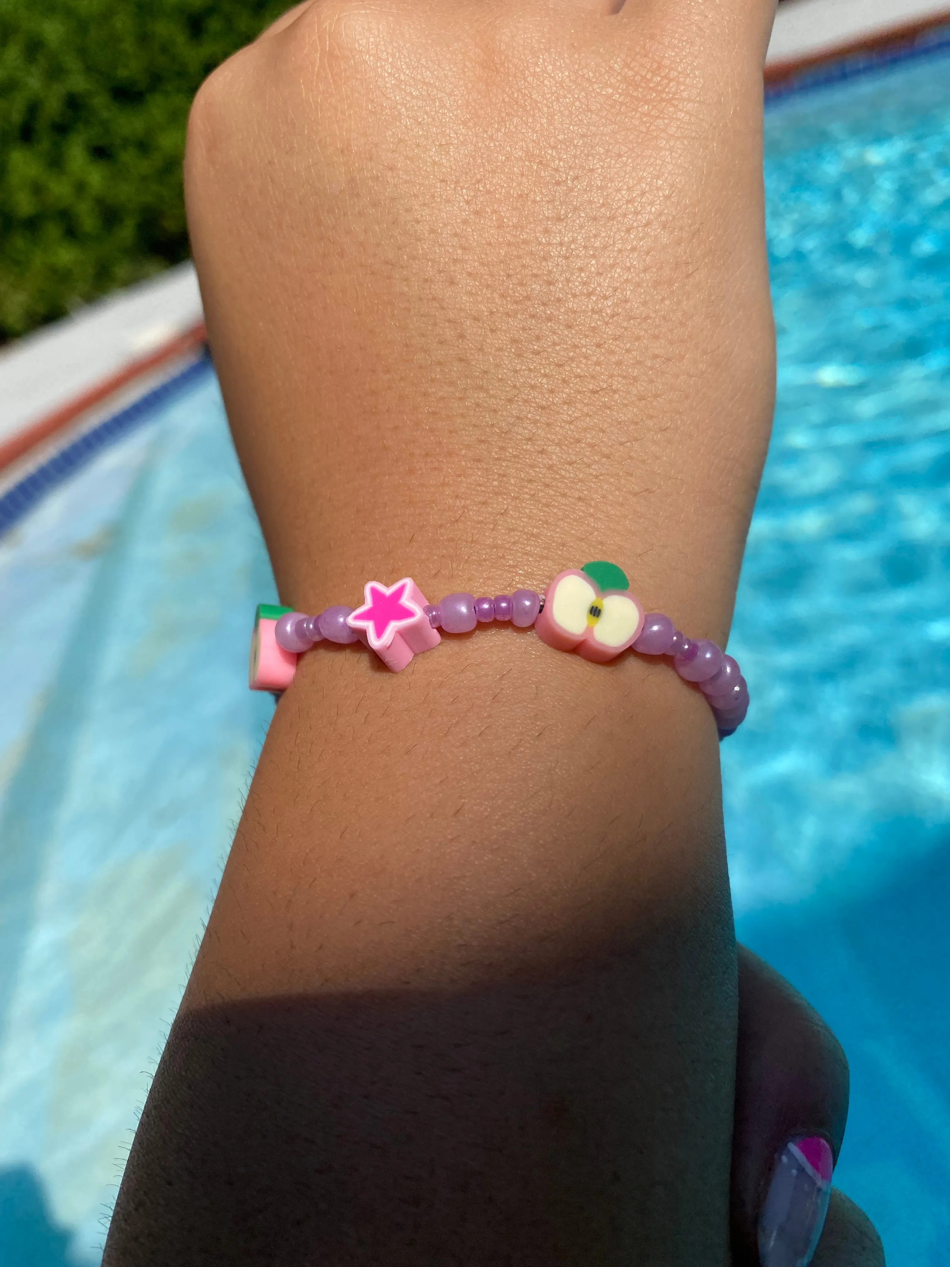 Pink Apple Beaded Bracelet