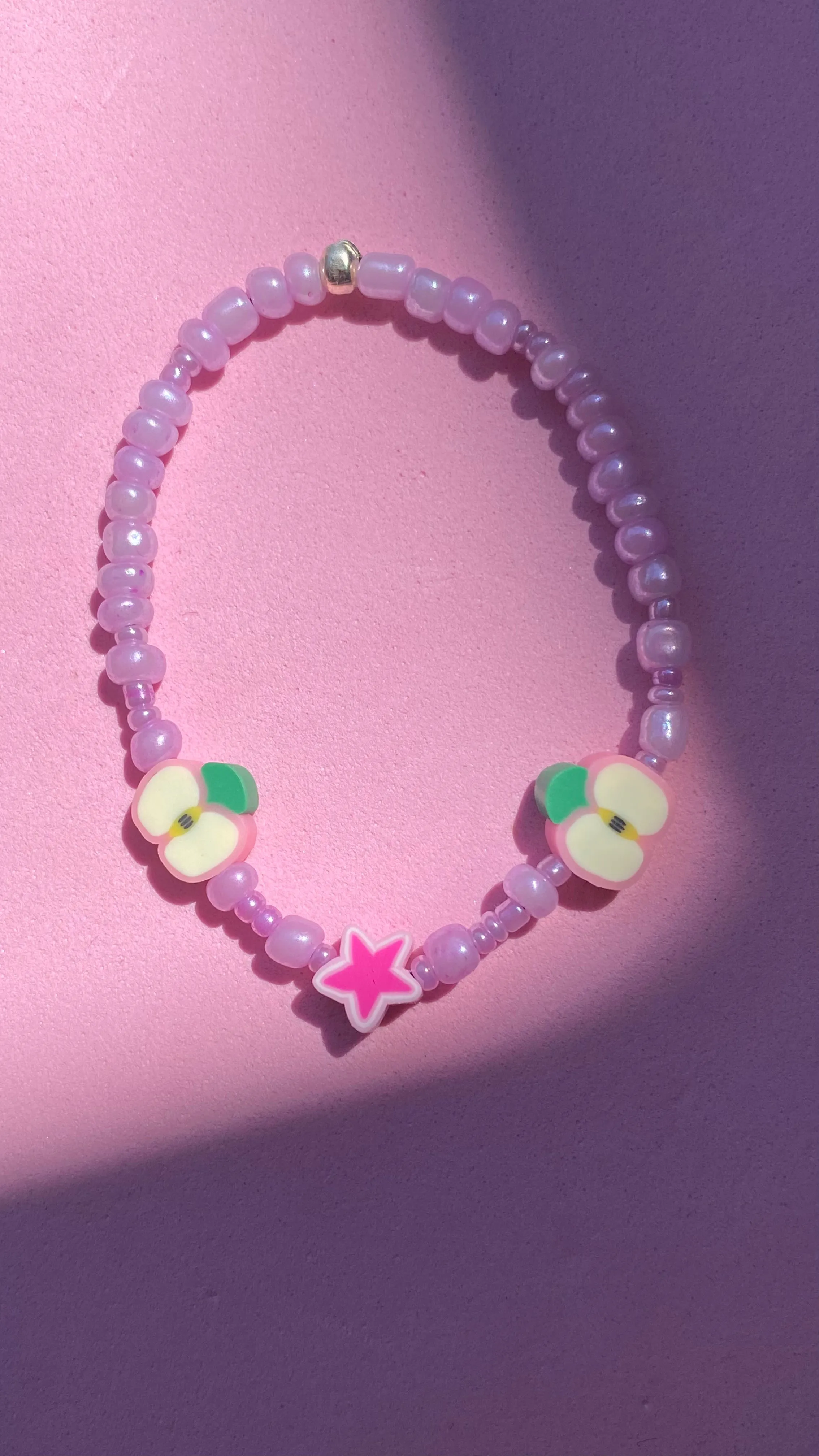 Pink Apple Beaded Bracelet