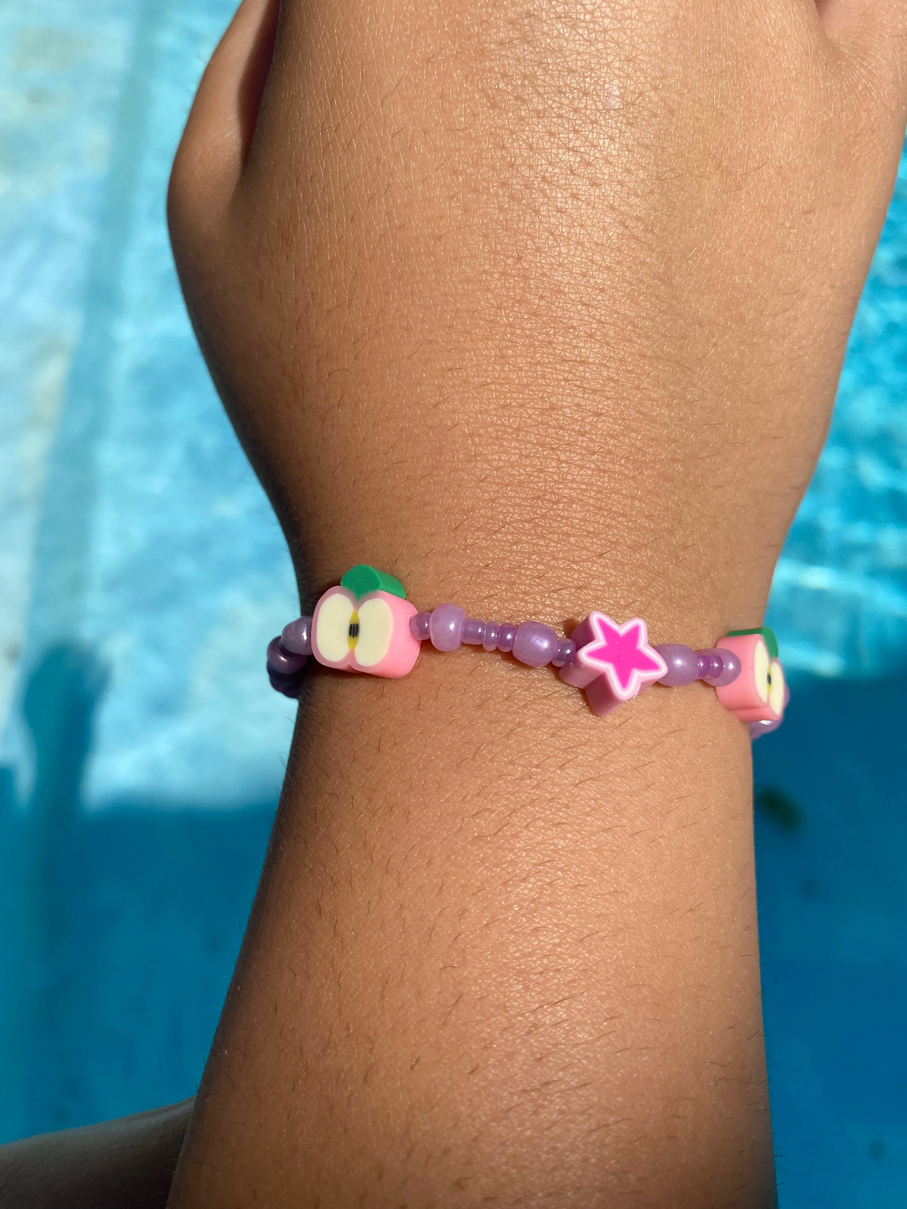 Pink Apple Beaded Bracelet