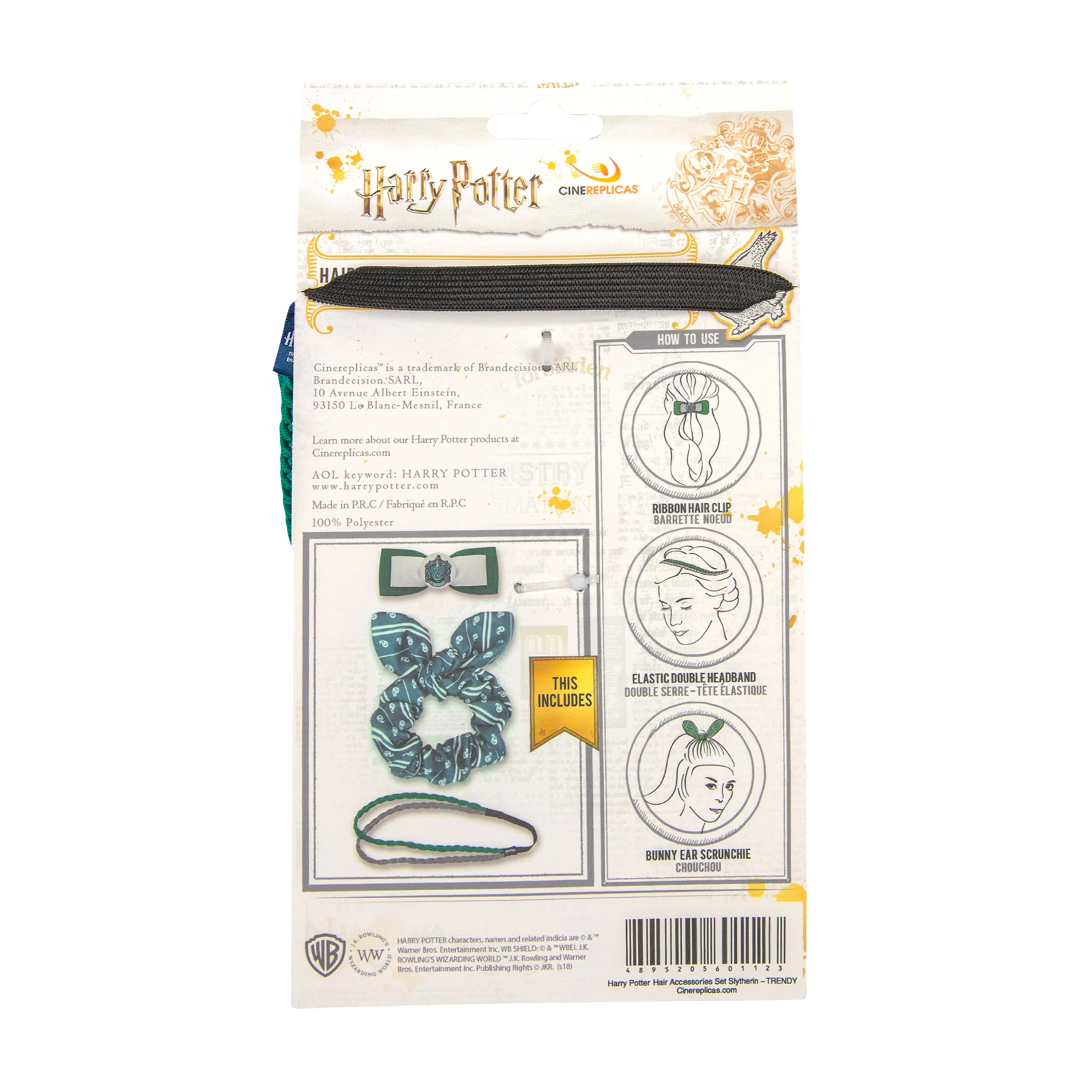 Set of 3 Trendy Slytherin Hair Accessories