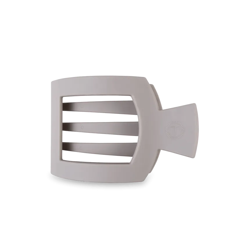 Silver Flames Medium Flat Square Clip